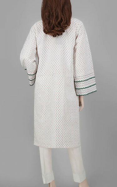 Saya White Jacquard Kurti | Pakistani Winter Dresses- Image 2