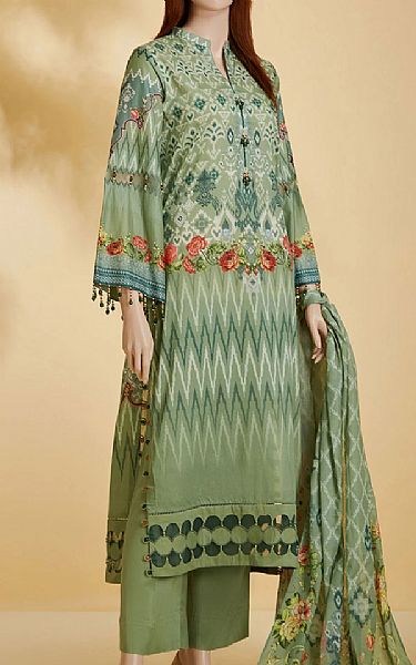 Saya Asparagus Green Lawn Suit | Pakistani Dresses in USA- Image 1