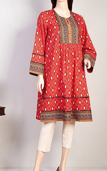 Saya Red Lawn Kurti | Pakistani Dresses in USA- Image 1