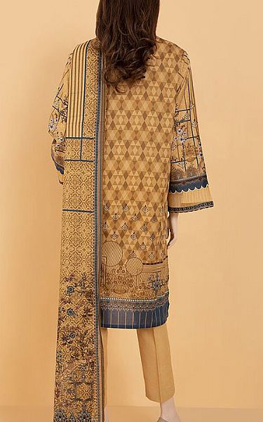Saya Sand Gold Lawn Suit (2 Pcs) | Pakistani Dresses in USA- Image 2