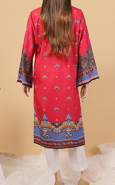 Saya Bright Red Linen Kurti | Pakistani Winter Dresses- Image 2