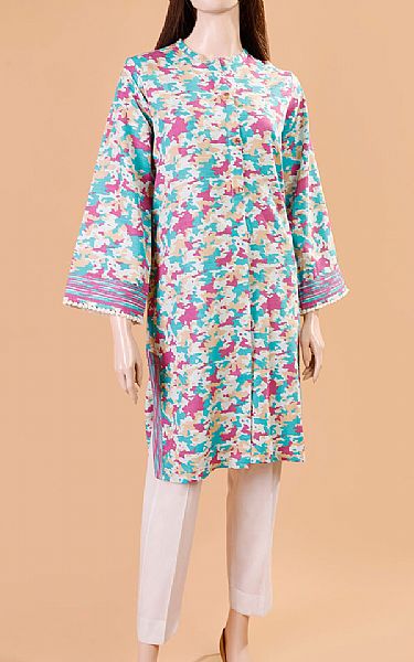 Saya White/Hot Pink Khaddar Kurti | Pakistani Winter Dresses- Image 1
