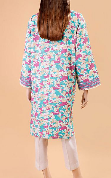Saya White/Hot Pink Khaddar Kurti | Pakistani Winter Dresses- Image 2