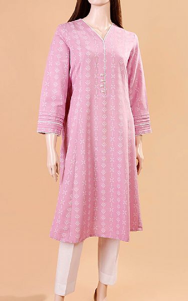 Saya Carnation Pink Khaddar Kurti | Pakistani Winter Dresses- Image 1