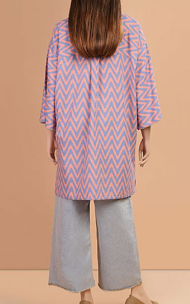 Saya Peach/Lavender Khaddar Kurti | Pakistani Winter Dresses- Image 2