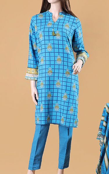 Saya Turquoise Khaddar Kurti | Pakistani Winter Dresses- Image 1
