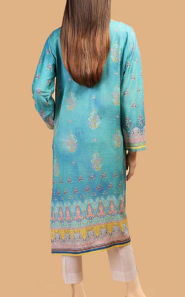 Saya Light Turquoise Marina Kurti | Pakistani Winter Dresses- Image 2