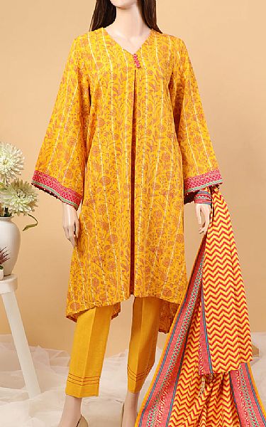 Saya Mustard Khaddar Suit | Pakistani Winter Dresses- Image 1