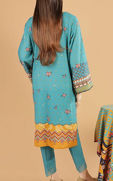 Saya Light Turquoise Khaddar Suit | Pakistani Winter Dresses- Image 2