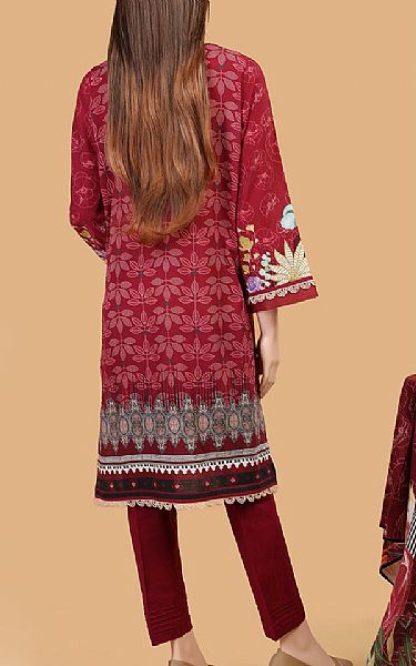 Saya Red Khaddar Suit | Pakistani Winter Dresses- Image 2
