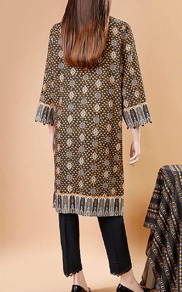 Saya Mustard/Dark Grey Khaddar Suit | Pakistani Winter Dresses- Image 2