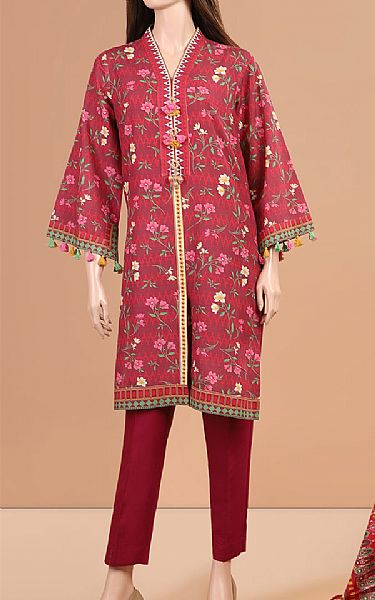 Saya Auburn Red Khaddar Suit | Pakistani Winter Dresses- Image 1