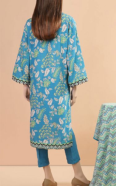 Saya Turquoise Khaddar Suit | Pakistani Winter Dresses- Image 2