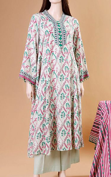 Saya Ash White Karandi Suit | Pakistani Winter Dresses- Image 1