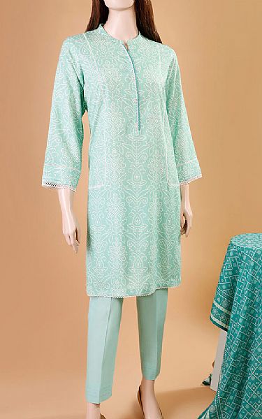 Saya Mint Green Karandi Suit | Pakistani Winter Dresses- Image 1