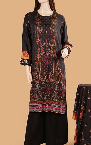 Saya Black Cottel Suit | Pakistani Winter Dresses- Image 1