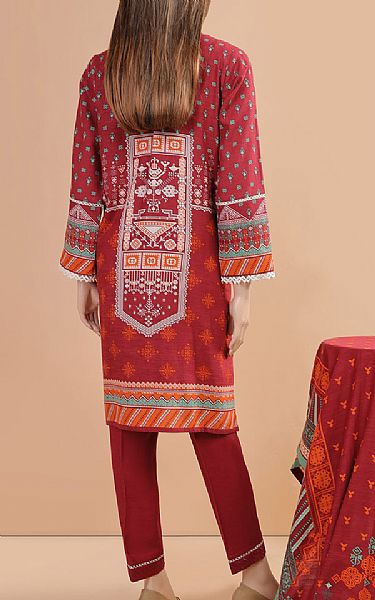 Saya Red Khaddar Suit | Pakistani Winter Dresses- Image 2