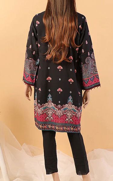 Saya Black Linen Kurti | Pakistani Winter Dresses- Image 2