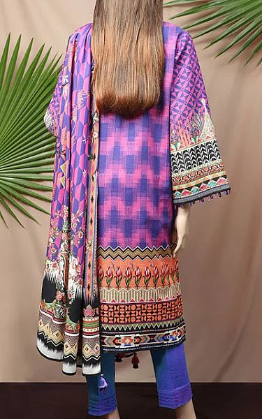 Saya Hot Pink/Cornflower Blue haddar Suit | Pakistani Winter Dresses- Image 2