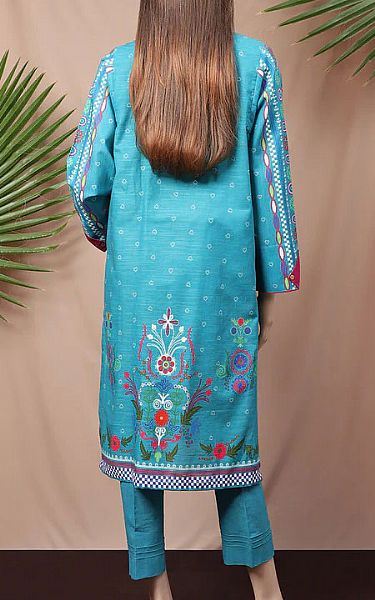 Saya Turquoise Lawn Suit (2 Pcs) | Pakistani Winter Dresses- Image 2