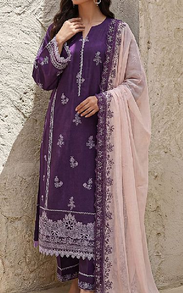 Saya Plum Purple Cambric Suit | Pakistani Lawn Dress in USA- Image 1