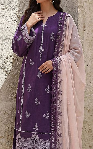 Saya Plum Purple Cambric Suit | Pakistani Lawn Dress in USA- Image 2