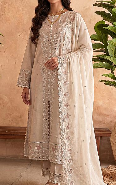 Saya Beige Cambric Suit | Pakistani Lawn Dress in USA- Image 1