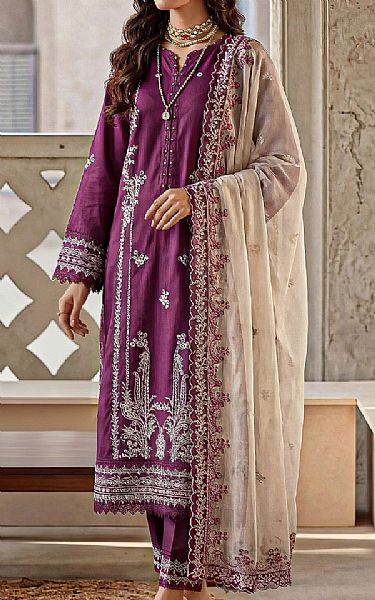 Saya Plum Cambric Suit | Pakistani Lawn Dress in USA- Image 1