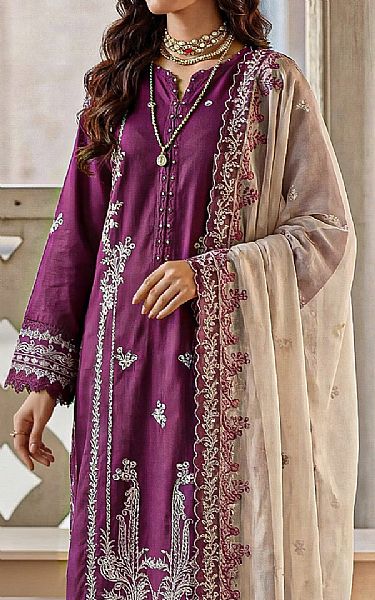 Saya Plum Cambric Suit | Pakistani Lawn Dress in USA- Image 2