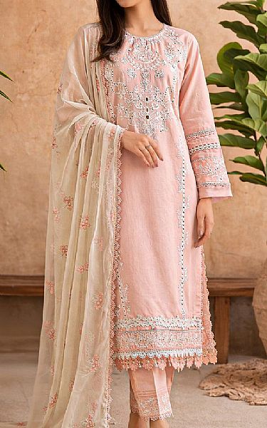 Saya Oyster Pink Cambric Suit | Pakistani Lawn Dress in USA- Image 1