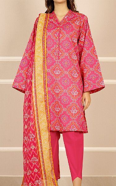 Saya Brink Pink Lawn Suit | Pakistani Lawn Dress in USA- Image 1