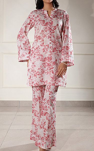 Saya Off White/Pink Lawn Suit (2 pcs) | Pakistani Lawn Dress in USA- Image 1