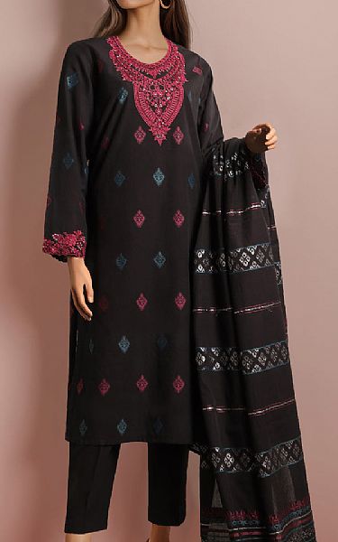 Saya Black Jacquard Suit | Pakistani Lawn Dress in USA- Image 1