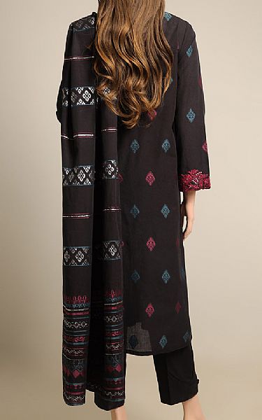 Saya Black Jacquard Suit | Pakistani Lawn Dress in USA- Image 2