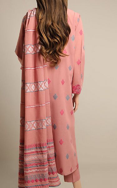 Saya Tea Pink Jacquard Suit | Pakistani Lawn Dress in USA- Image 2