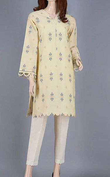 Saya Cream Jacquard Kurti | Pakistani Dresses in USA- Image 1