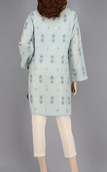 Saya Sky Blue Jacquard Kurti | Pakistani Dresses in USA- Image 2