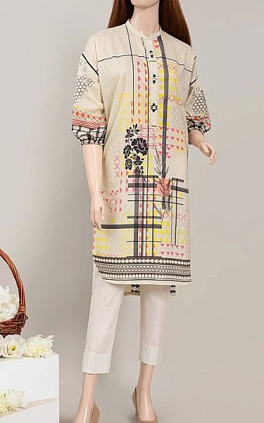 Saya Ivory Cambric Kurti | Pakistani Dresses in USA- Image 1