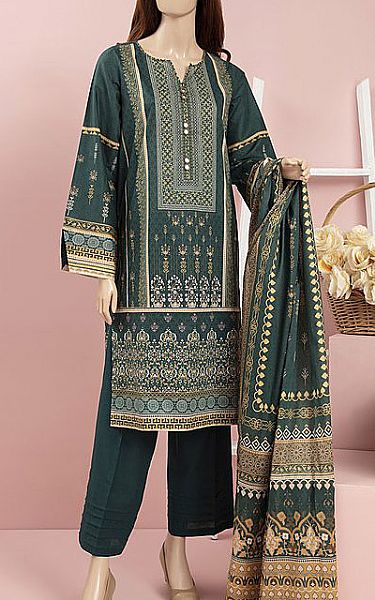 Saya Teal Cambric Suit | Pakistani Dresses in USA- Image 1