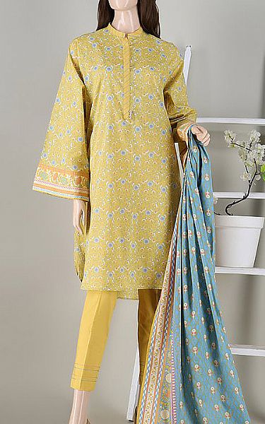 Saya Yellow Cambric Suit | Pakistani Dresses in USA- Image 1