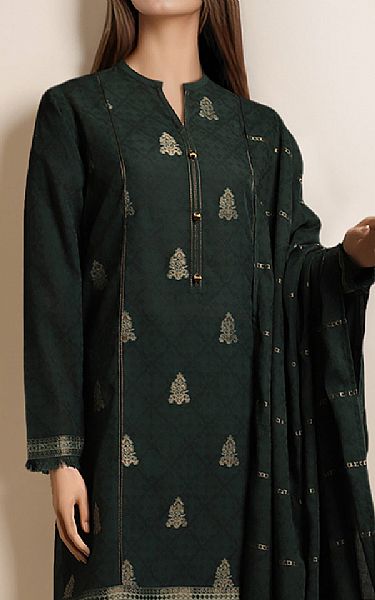 Saya Dark Green Jacquard Suit (2 pcs) | Pakistani Lawn Dress in USA- Image 2