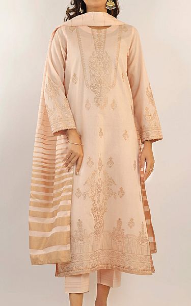 Saya Peach Jacquard Suit (2 pcs) | Pakistani Lawn Dress in USA- Image 1
