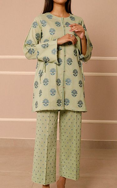 Saya Pistachio Green Jacquard Suit (2 pcs) | Pakistani Lawn Dress in USA- Image 1