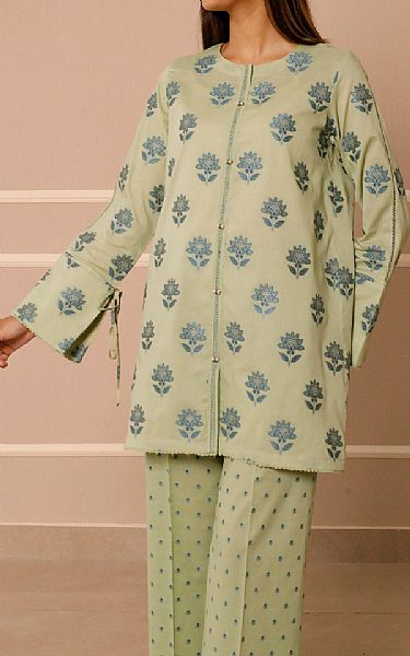 Saya Pistachio Green Jacquard Suit (2 pcs) | Pakistani Lawn Dress in USA- Image 2