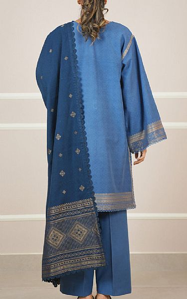 Saya Blue Jacquard Suit | Pakistani Lawn Dress in USA- Image 2
