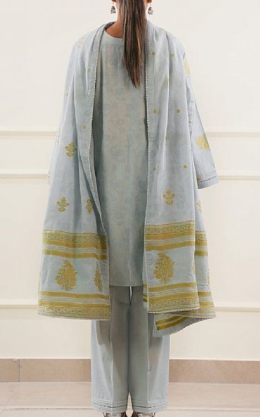Saya Grey Jacquard Suit | Pakistani Lawn Dress in USA- Image 2