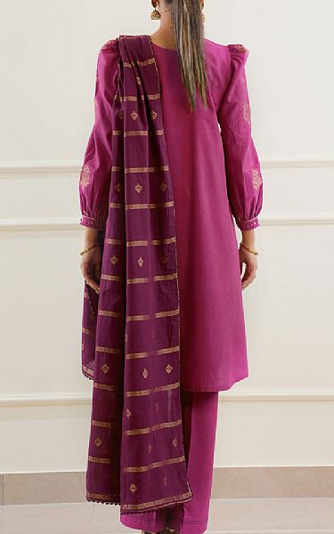 Saya Raspberry Rose Jacquard Suit | Pakistani Lawn Dress in USA- Image 2