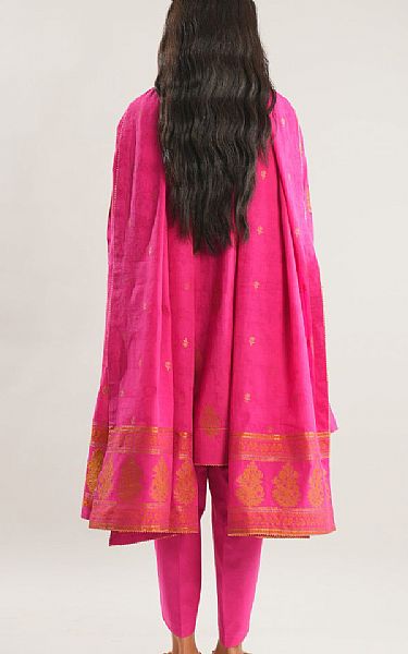 Saya Hot Pink Jacquard Suit | Pakistani Lawn Dress in USA- Image 2