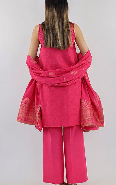 Saya Cerise Pink Jacquard Suit | Pakistani Lawn Dress in USA- Image 2