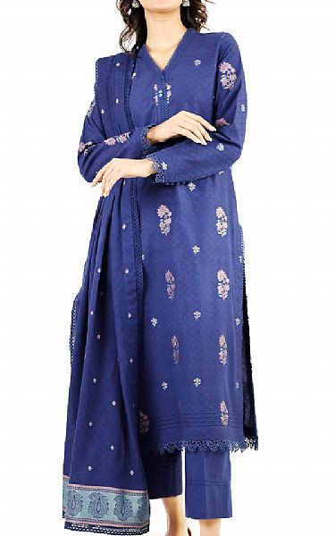 Saya Blueberry Jacquard Suit | Pakistani Lawn Dress in USA- Image 1